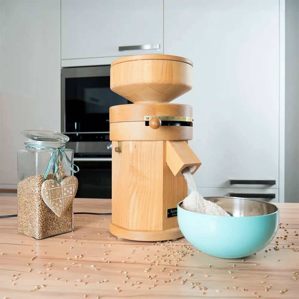 hawos-oktagon-getreidemuehle-mahlen Hawos elektrische Getreidemühlen für den Haushalt