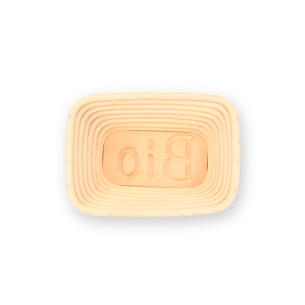 Gärkorb mit Motiv Bio eckig 0,5 kg