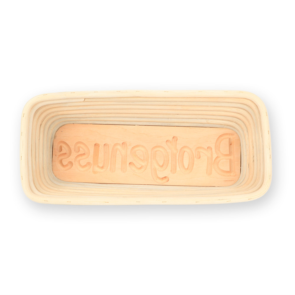 Gärkorb mit Motiv Brotgenuss eckig 1 kg