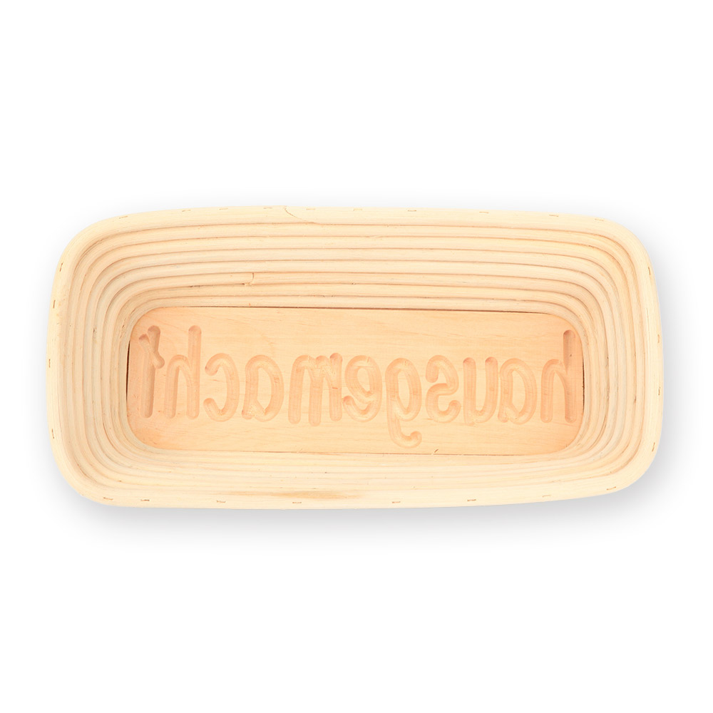 Gärkorb mit Motiv Hausgemacht eckig 1 kg