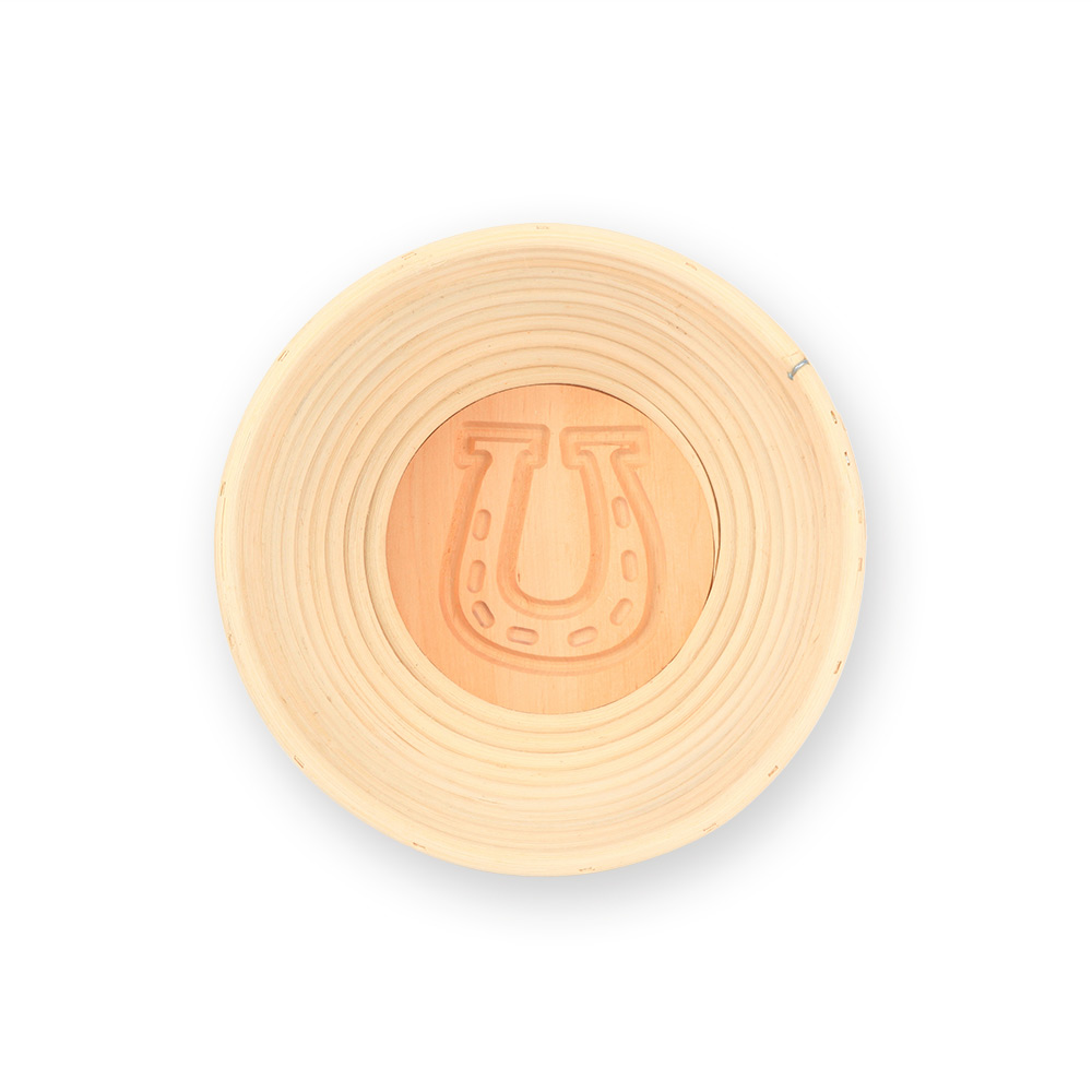 Gärkorb mit Motiv Hufeisen rund 0,75 kg